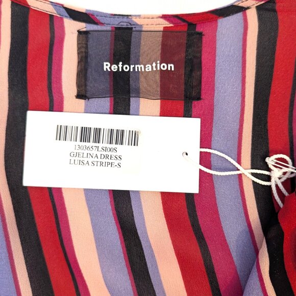 NWT Reformation | Viscose Gjelina Anya Dress Luisa Stripe Mini Dress | Small - Picture 6 of 11